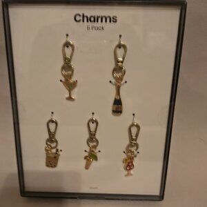 WINE GLASS CHARMS SET OF 5 NEW
